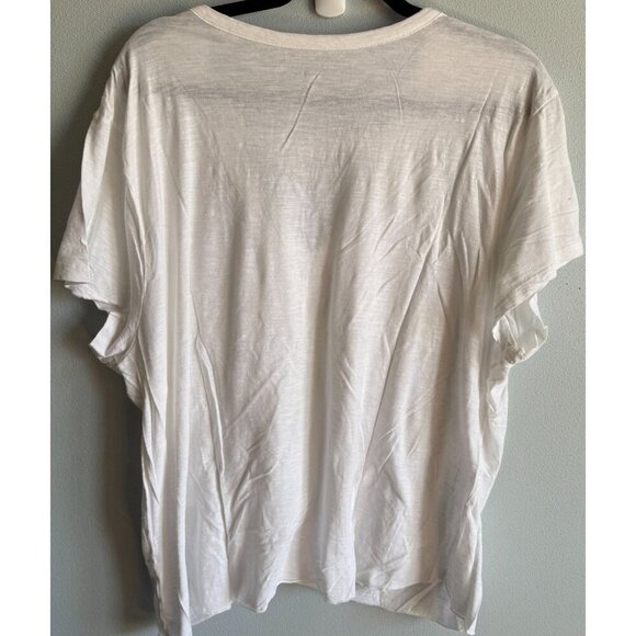 Vanilla Star Womens White Short Sleeve Tee 3X Knotted Hem V-Neck Casual Loose - Picture 2 of 10